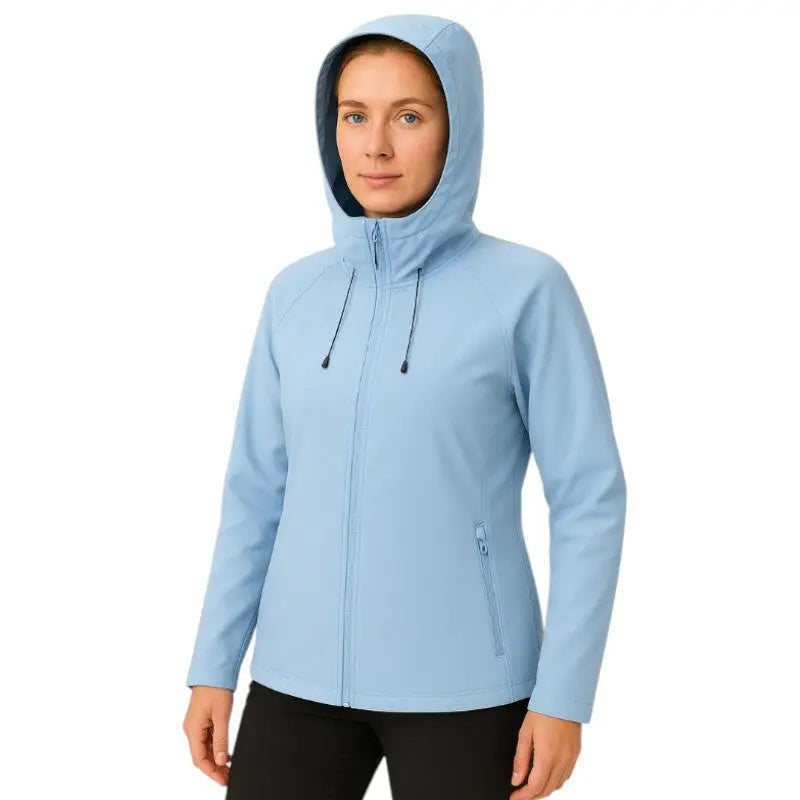 Softshell Fleecejacke Damen Warm mit Kapuze Winddicht
